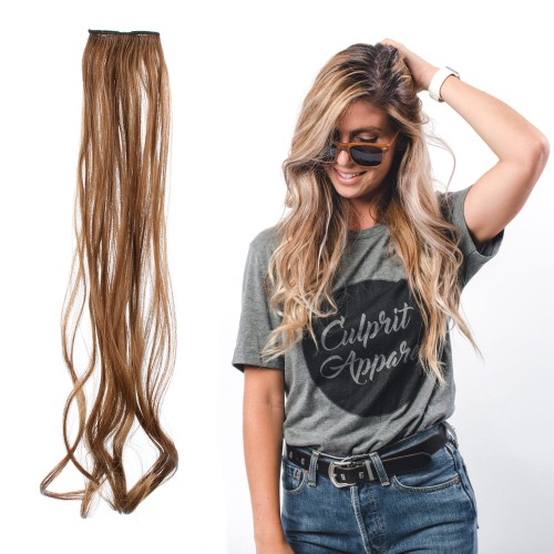 Prodlužování vlasů a účesy - Vlnitý clip in pásek vlasů v délce 55 cm - odstín H