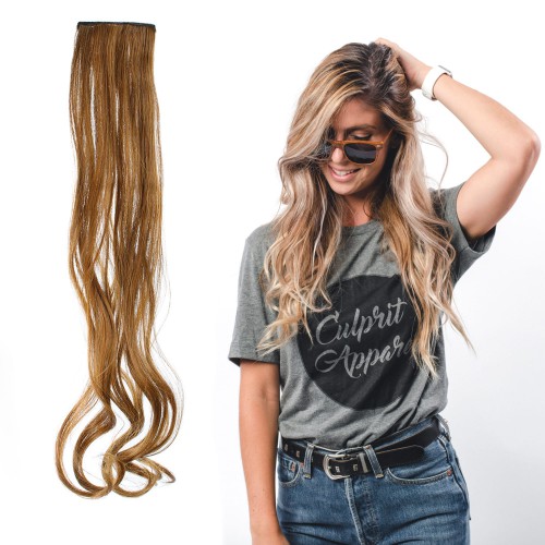 Prodlužování vlasů a účesy - Vlnitý clip in pásek vlasů v délce 55 cm - odstín L