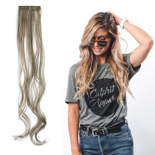 Prodlužování vlasů a účesy - Vlnitý clip in pásek vlasů v délce 55 cm - odstín M