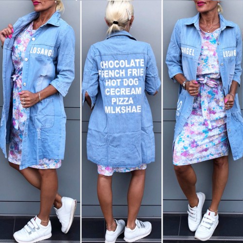 Dámská móda a doplňky - Dámská jeans tunika na knoflíky