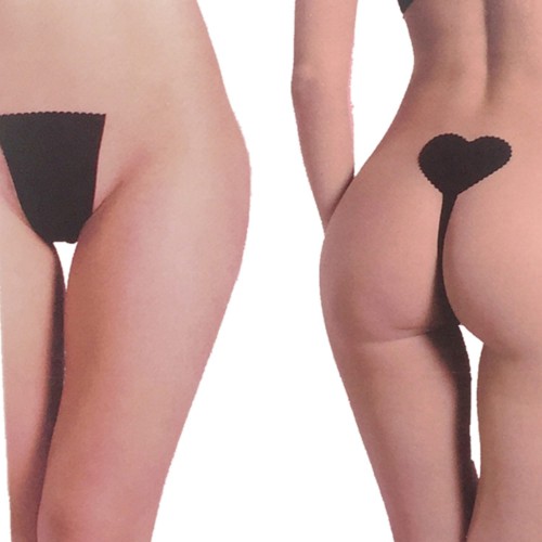 Dámská móda a doplňky - Kalhotky C - string - černé, bezešvé, neviditelné