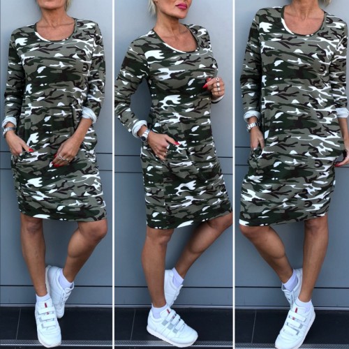 Dámská móda a doplňky - Maskáčové mini šaty - Army Dress