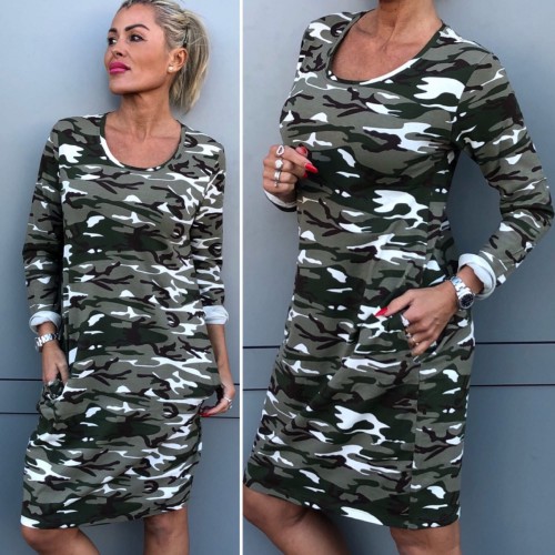 Dámská móda a doplňky - Maskáčové mini šaty - Army Dress