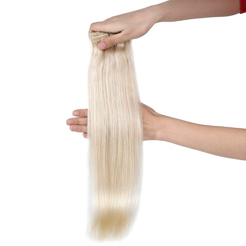 Prodlužování vlasů a účesy - Clip in vlasy 45 cm lidské – Remy 70 g - odstín 60