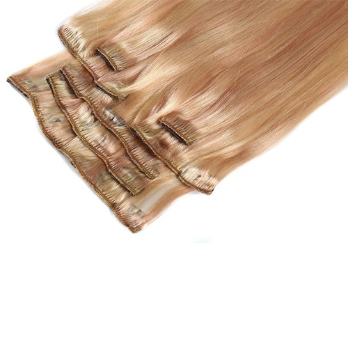 Prodlužování vlasů a účesy - Clip in vlasy 51 cm lidské – Remy 70 g - odstín 27/613