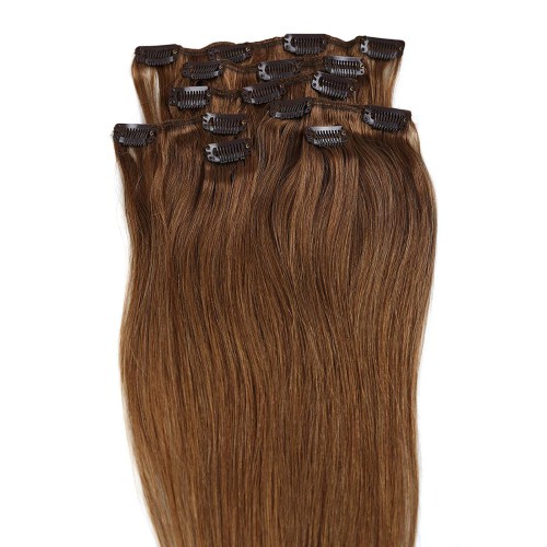 Prodlužování vlasů a účesy - Clip in vlasy 55 cm lidské – Remy 70 g - odstín 8