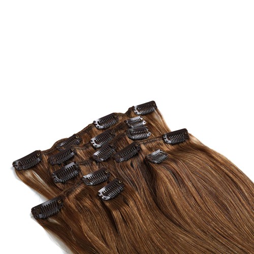Prodlužování vlasů a účesy - Clip in vlasy 55 cm lidské – Remy 70 g - odstín 8