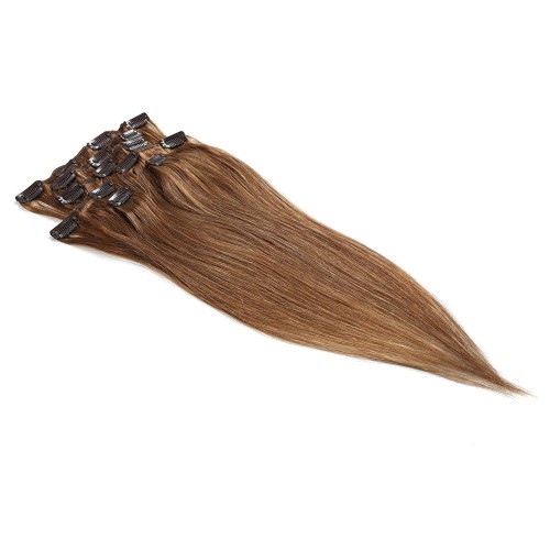 Prodlužování vlasů a účesy - Clip in vlasy 55 cm lidské – Remy 70 g - odstín 8