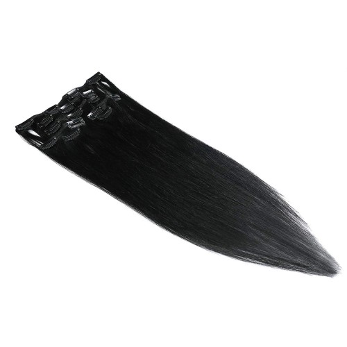 Prodlužování vlasů a účesy - Clip in vlasy 55 cm lidské – Remy 70 g - odstín 1#