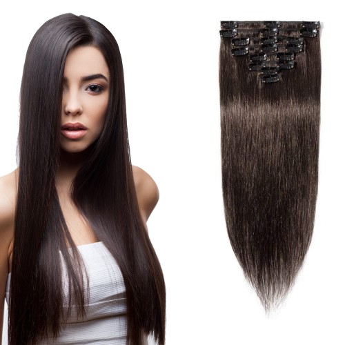 Prodlužování vlasů a účesy - Clip in vlasy 51 cm lidské – Remy 100 g - odstín 2