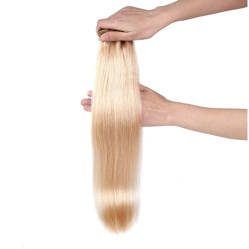 Prodlužování vlasů a účesy - Clip in vlasy 51 cm lidské – Remy 100 g - odstín 27/613