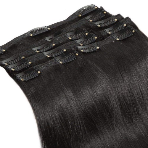 Prodlužování vlasů a účesy - Clip in vlasy 55 cm lidské – Remy 100 g - odstín 1#