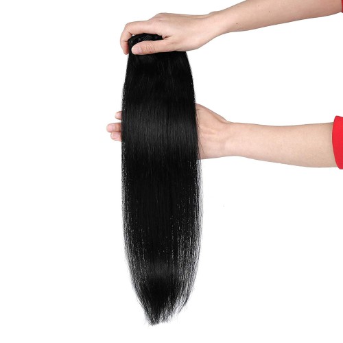 Prodlužování vlasů a účesy - Clip in vlasy 55 cm lidské – Remy 100 g - odstín 1#