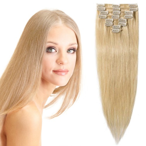 Prodlužování vlasů a účesy - Clip in vlasy 55 cm lidské – Remy 100 g - odstín 613