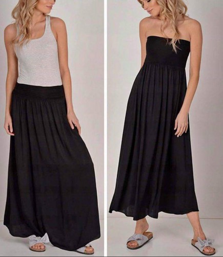 Dámská móda a doplňky - Dlouhá dámská sukně - černá