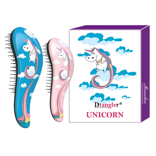 Prodlužování vlasů a účesy - Dtangler Unicorn set - dárková sada kartáčů