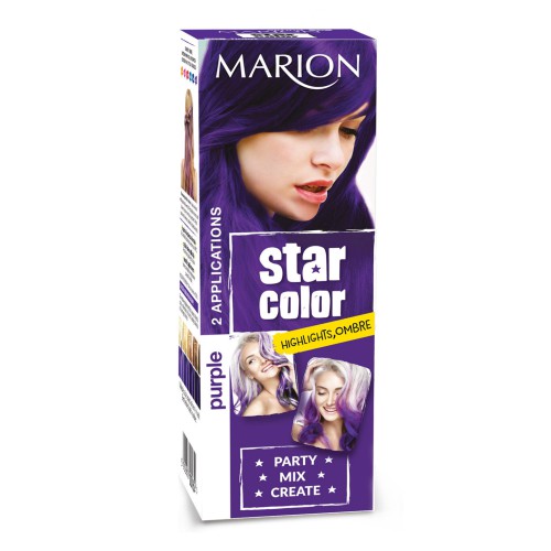 Kosmetika a zdraví - Marion Star Color smývatelná barva na vlasy Purple, 2 x 35 ml