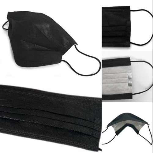 Kosmetika a zdraví - Ochranná rouška z netkané textilie 3 - vrstvá, černá
