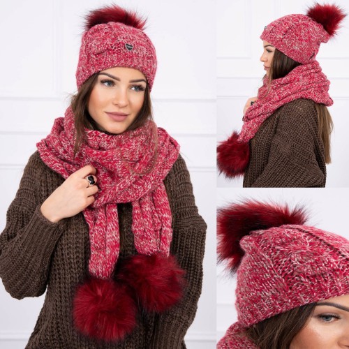 Dámská móda a doplňky - Dámská sada čepice a nákrčníku Lilly - Rose