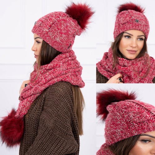 Dámská móda a doplňky - Dámská sada čepice a nákrčníku Lilly - Rose