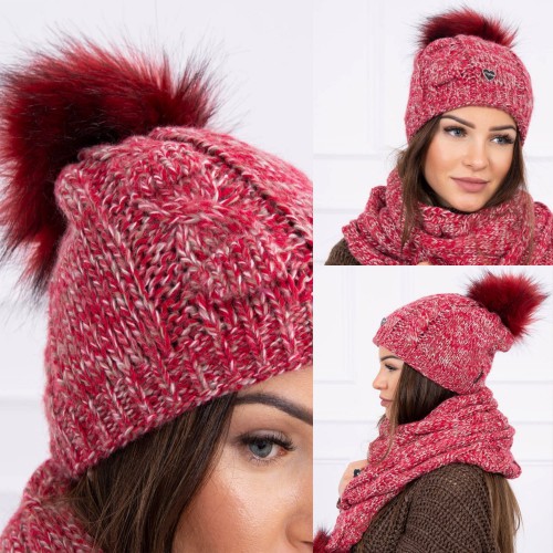 Dámská móda a doplňky - Dámská sada čepice a nákrčníku Lilly - Rose