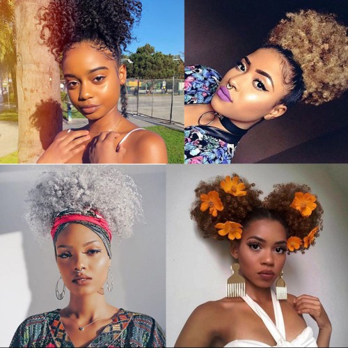 Prodlužování vlasů a účesy - Sada drdolů Puff Afro 15 cm
