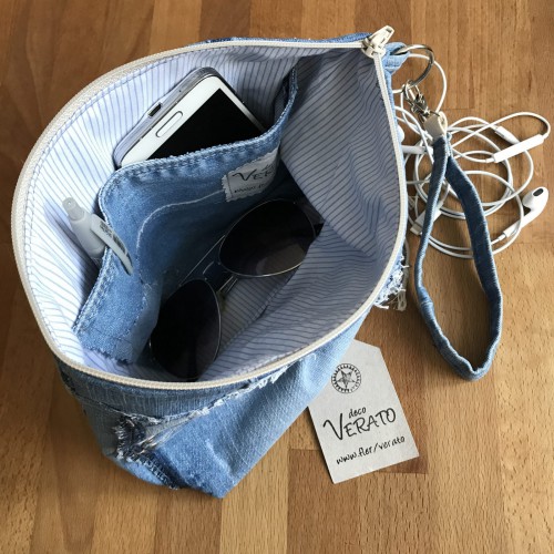 Dámská móda a doplňky - Verato Kosmetická taška džínová s poutkem