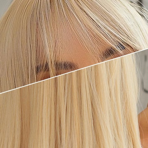 Prodlužování vlasů a účesy - Paruka LELA s ofinou - popelavá blond