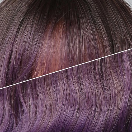 Prodlužování vlasů a účesy - Paruka LILA - fialová