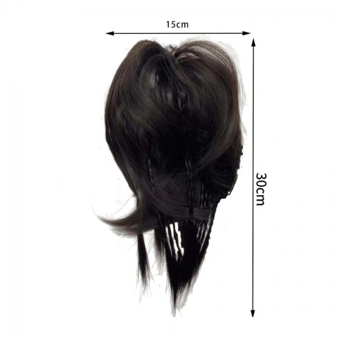 Prodlužování vlasů a účesy - Krátký cop na skřipci s copánky - černý