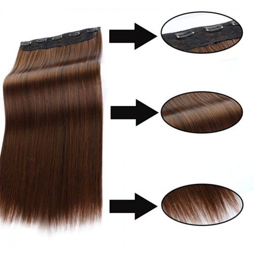 Prodlužování vlasů a účesy - Clip in vlasy - rovný pás - ombre - odstín Black T Dimgray