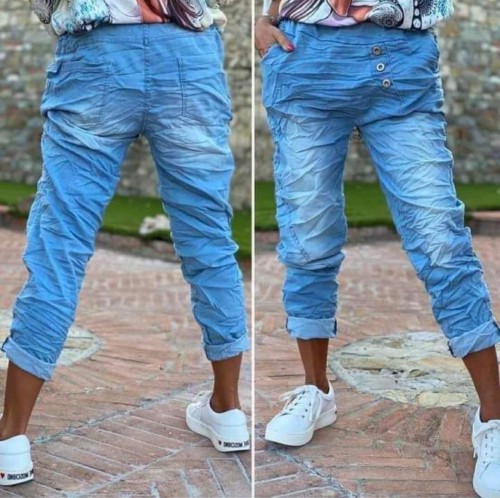 Dámská móda a doplňky - Dámské plátýnkové harémové jeans