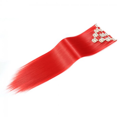 Prodlužování vlasů a účesy - Clip in sada STANDARD - 57 cm - odstín RED