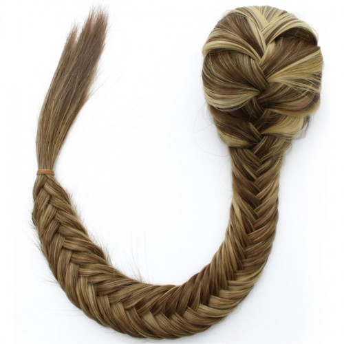 Prodlužování vlasů a účesy - Rybí, pletený cop k nasazení 50 cm