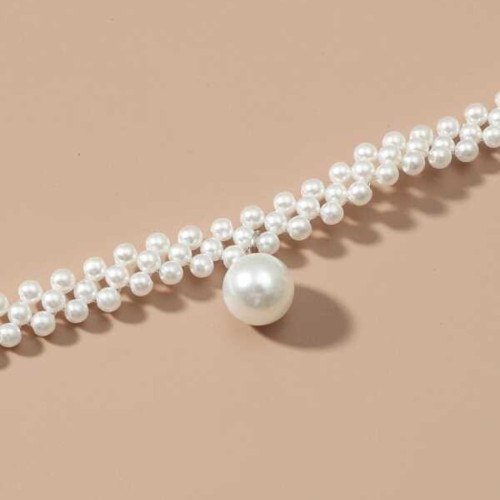 Dámská móda a doplňky - Pletený perlový náhrdelník