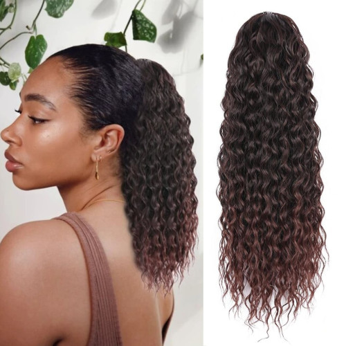 Prodlužování vlasů a účesy - Stahovací culík, cop kudrnatý Afro - 1BT33