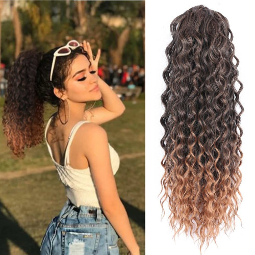 Prodlužování vlasů a účesy - Stahovací culík, cop kudrnatý Afro - 1BT30