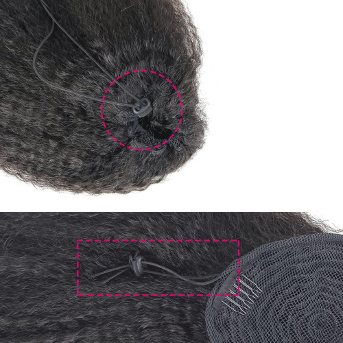 Prodlužování vlasů a účesy - Stahovací culík, cop kudrnatý Afro - černý