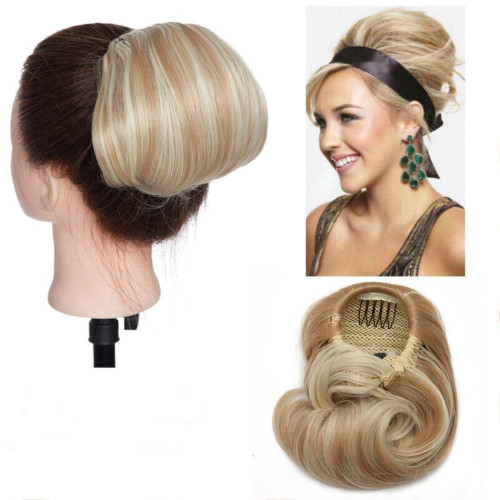 Prodlužování vlasů a účesy - Příčesek - drdol á la Audrey Hepburn mix blond