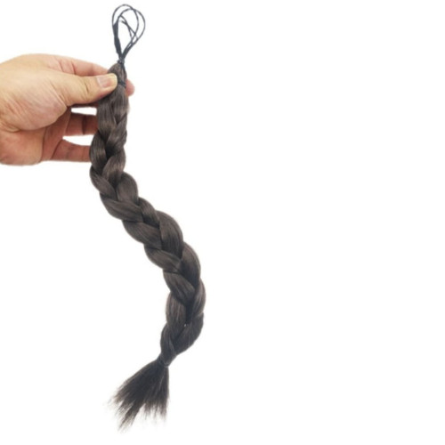 Prodlužování vlasů a účesy - Pletený copánek na gumičce - 35 cm
