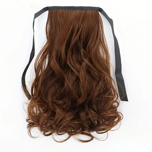 Prodlužování vlasů a účesy - Cop vlnitý s mašlí - 30 cm
