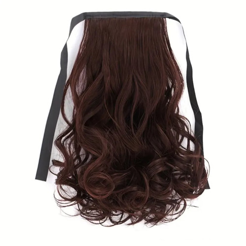 Prodlužování vlasů a účesy - Cop vlnitý s mašlí - 30 cm