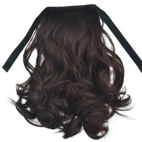 Prodlužování vlasů a účesy - Cop vlnitý s mašlí - 30 cm