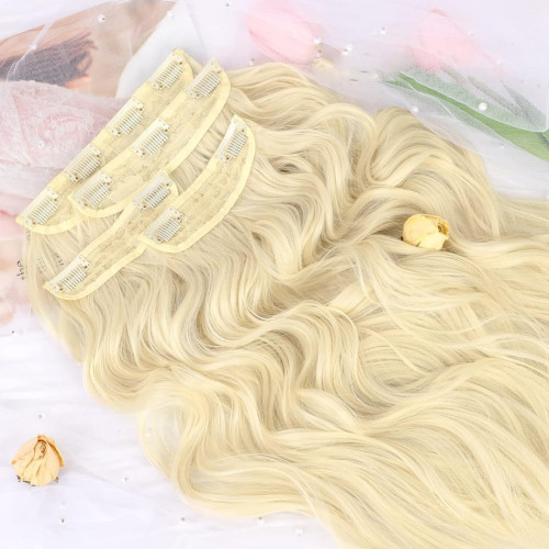 Prodlužování vlasů a účesy - Clip in prodloužení vlasů, sada 4 ks - odstín 102 (beach blond)