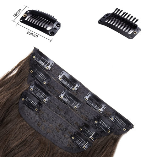 Prodlužování vlasů a účesy - Clip in prodloužení vlasů, sada 4 ks - odstín 8/10 (hnědý mix)