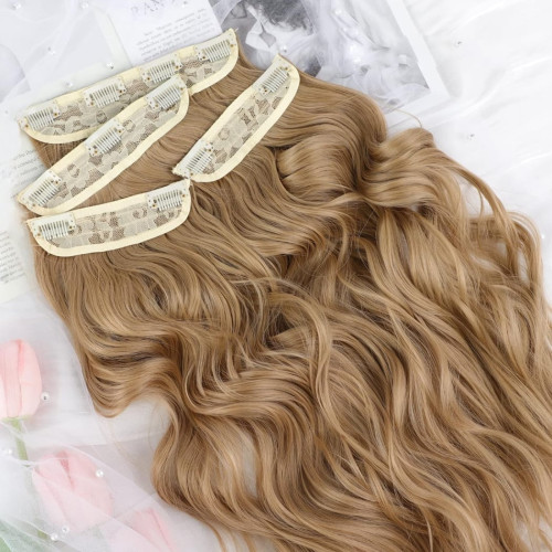 Prodlužování vlasů a účesy - Clip in prodloužení vlasů, sada 4 ks - odstín 103 (plavá)