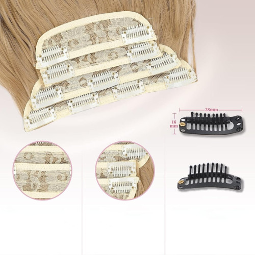 Prodlužování vlasů a účesy - Clip in prodloužení vlasů, sada 4 ks - odstín 103 (plavá)