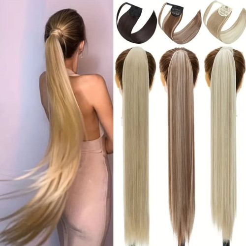 Prodlužování vlasů a účesy - Culík, cop rovný s omotávkou 85 cm