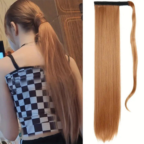 Prodlužování vlasů a účesy - Culík - cop rovný s omotávkou 57 cm