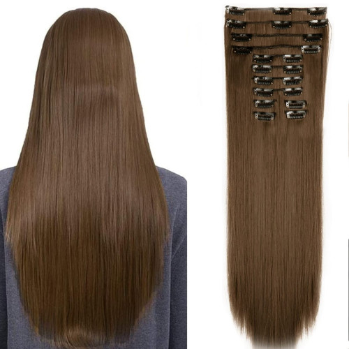 Prodlužování vlasů a účesy - Clip in sada DE-LUXE, 57 cm - odstín 8